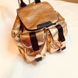 Kendall & Kylie Metallic Rose Gold Backpack